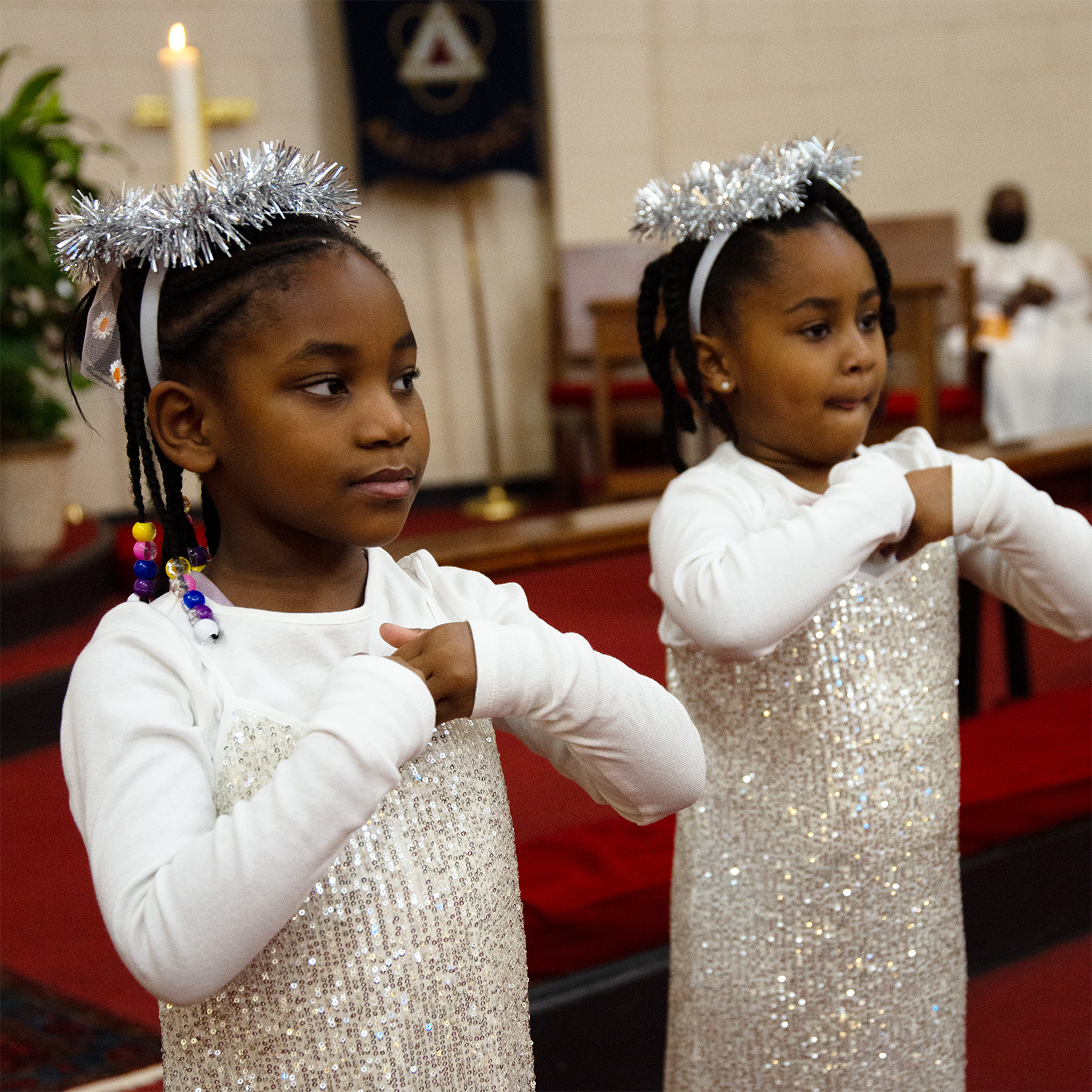 two girls dancing at St. Augustine's