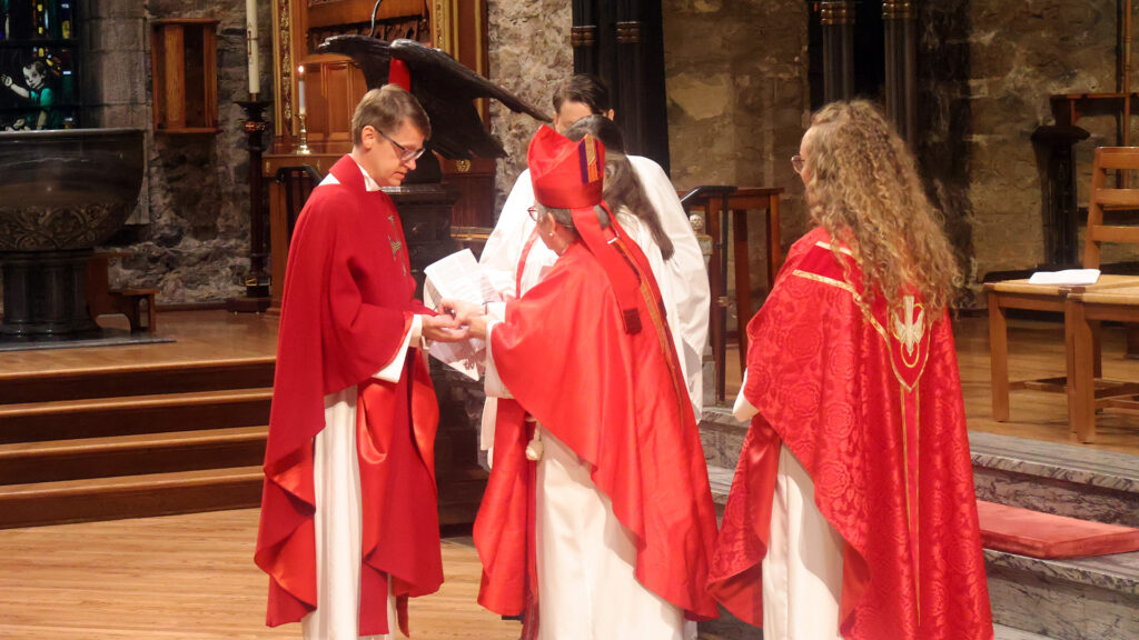 Katherine and Silas Ordination with Bishop