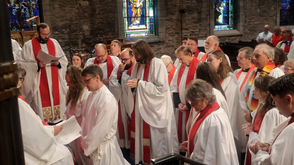 Silas and Katherine Ordination All Clergy for Laying of Hands