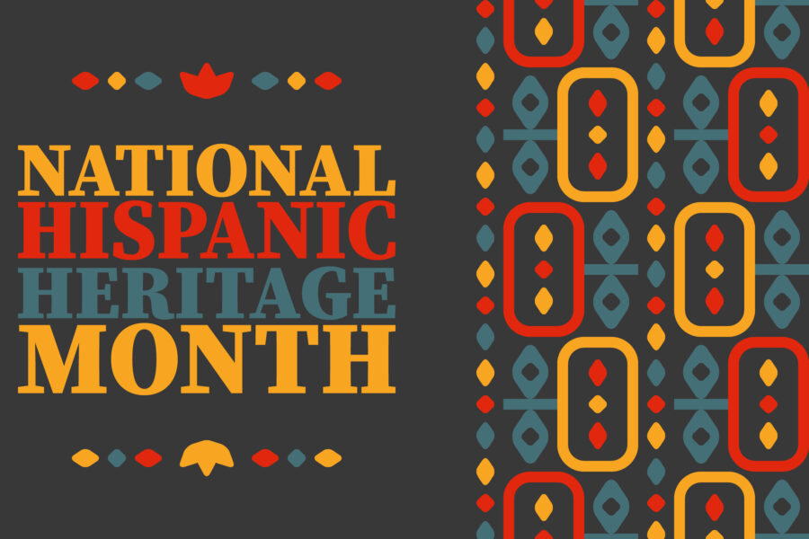 National Hispanic Heritage Month in United States. Celebrate annual in September and October. Latin American and Hispanic ethnicity culture. National fabric vector textures. Traditional festival